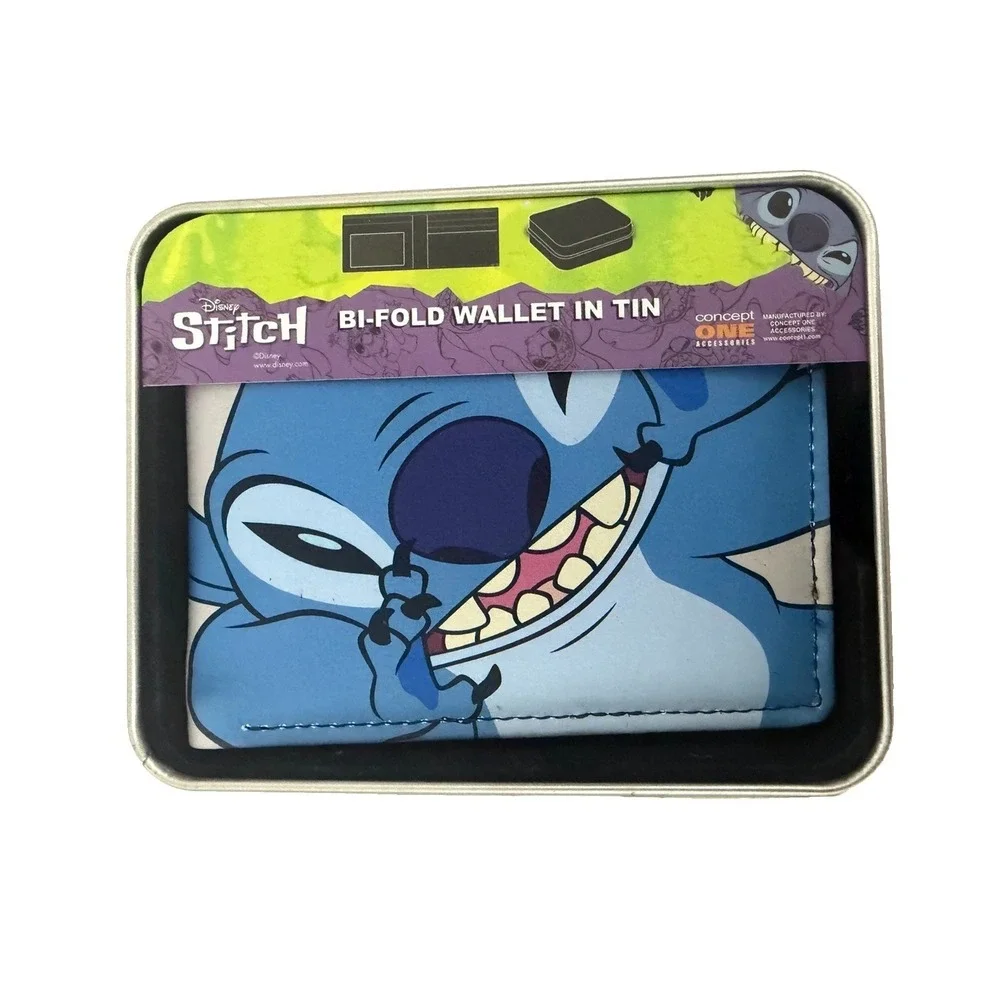 Disney's Stitch Bifold Wallet in a Decorative Tin Case, Multi